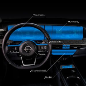 Nissan Kicks Platinum - Kit de Películas de Proteção | Velocímetro, Tela, Botões da Tela, Volante, Câmbio e Ar Condicionado